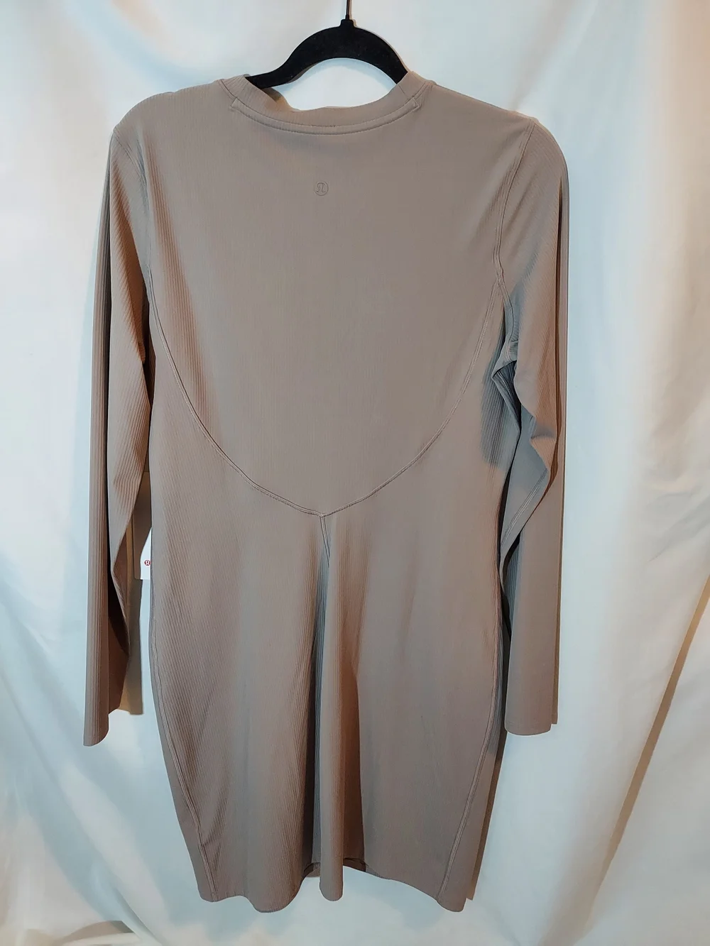NWT Lululemon All Aligned Ribbed Long-Sleeve Henley Dress Beige Sheer Oak 12